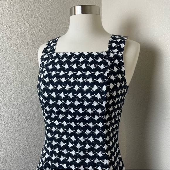 Theory Navy & White Elexis Eyelet A-Line Dress - Picture 3 of 12